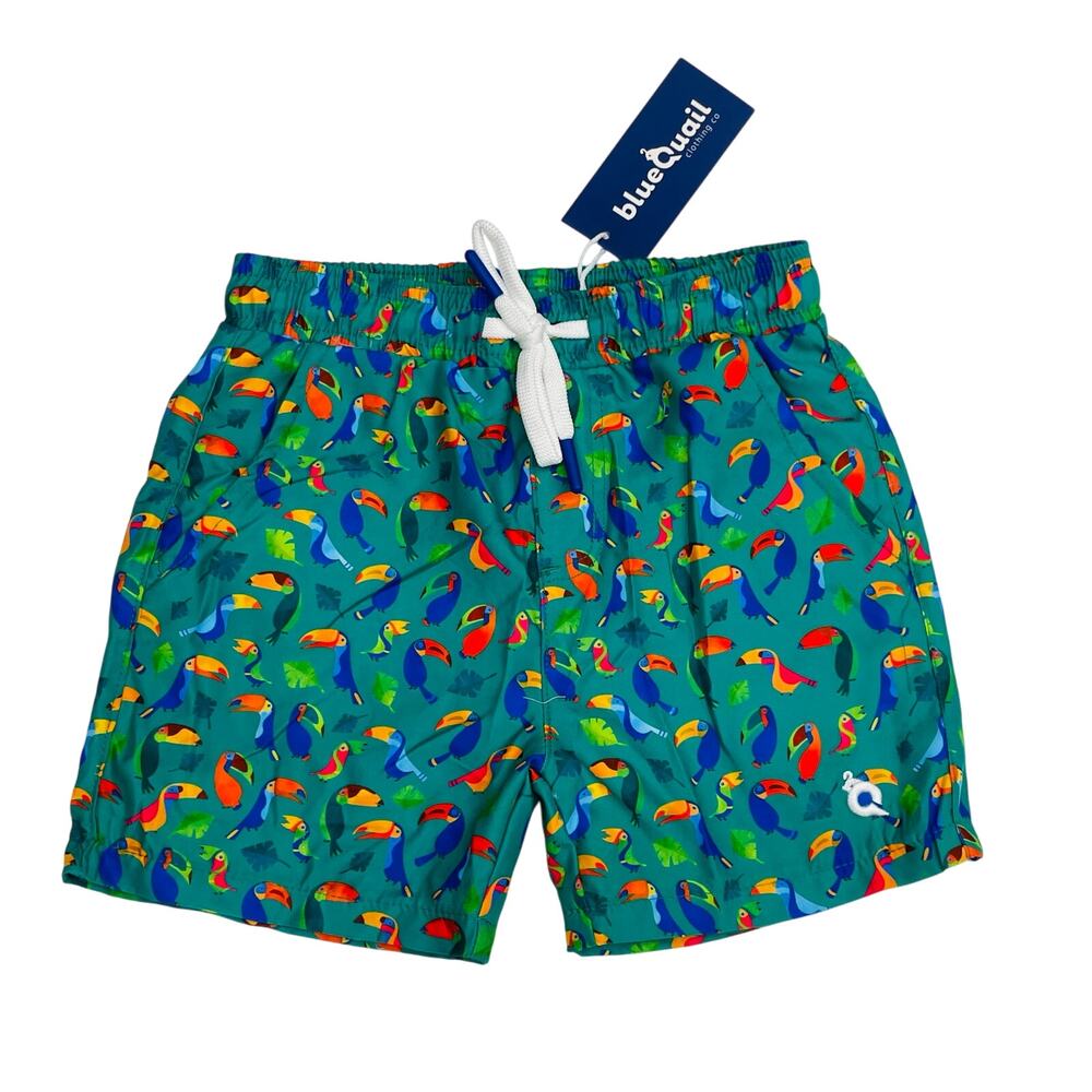 NWT Blue Quail Size 12M Toucan Swim Trunks